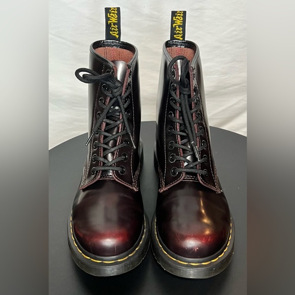 Dr Doc Martens 1460 Cherry Red Arcadia Leather Combat Boots STUNNING - Picture 7 of 16